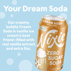 Nixie Organic Zero Sugar Cream Soda, Case of 12, 12 fl oz Cans