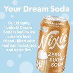 Nixie Organic Zero Sugar Cream Soda, Case of 12, 12 fl oz Cans