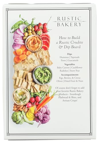Rustic Bakery Organic Rosemary and Olive Oil Sourdough Flatbread Bites Crackers, Case of 12, 4 oz Boxes