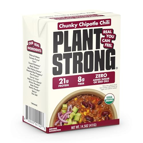 PLANTSTRONG Organic Chunky Chipotle Chili, Case of 6, 14.5 oz