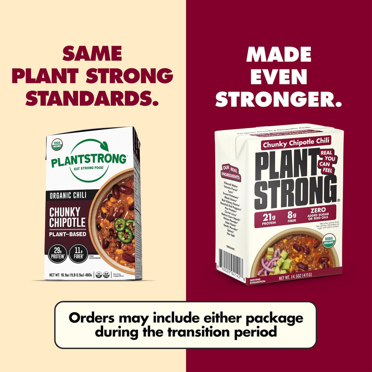 PLANTSTRONG Organic Chunky Chipotle Chili, Case of 6, 14.5 oz