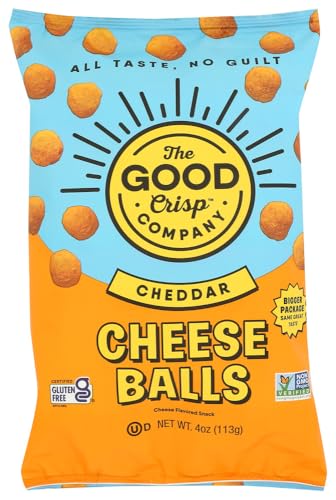 The Good Crisp Company Cheddar Cheese Balls, Case of 8, 4 oz