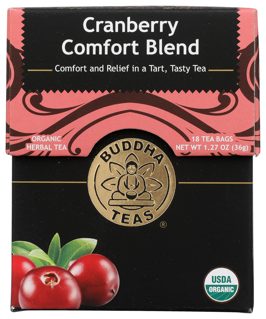 Buddha Teas Organic Cranberry Comfort Tea, Case of 6, 18 Bags
