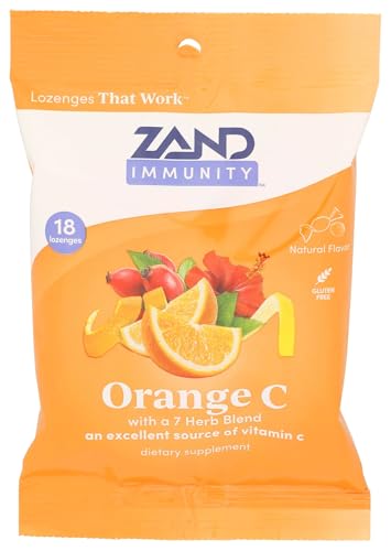 Zand Herbal Lozenges Vitamin C Orange Counter Display, Case of 12, 18 ct