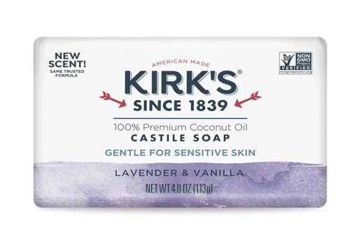 Kirk's Lavender & Vanilla Coco Castile Bar Soap, 4 oz