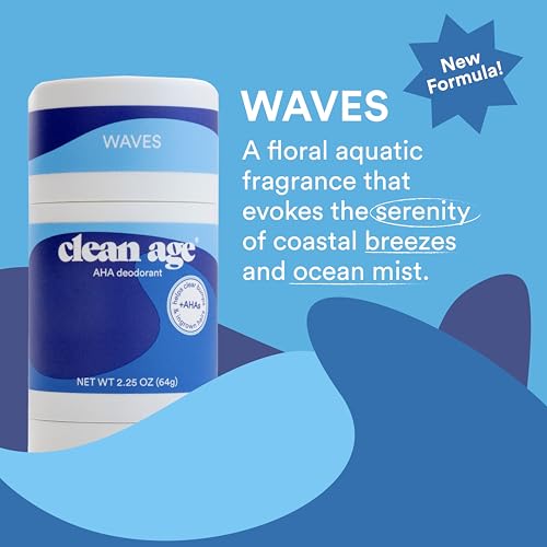 Clean Age Waves AHA Deodorant, Case of 3, 2.25 Ounce