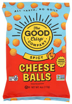 The Good Crisp Company Spicy Cheese Balls, Case of 8, 4 oz Each