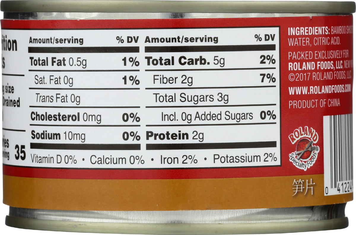 Roland Sliced Bamboo Shoots, Case of 24, 8 Ounce