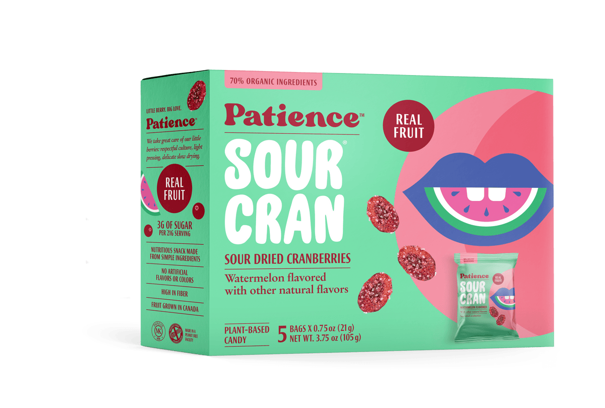 Patience Fruit & Co Organic Watermelon Flavor Dried Cranberries, Case of 10, 3.75 oz