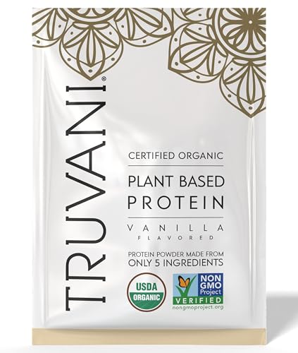 Truvani Organic Vanilla Protein Powder 10 Pack, 10.20 Ounce