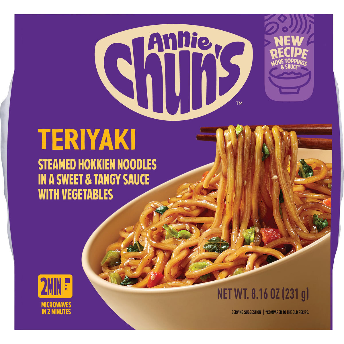 Annie Chun's Teriyaki Noodle Bowl, Case of 6, 8.16 oz