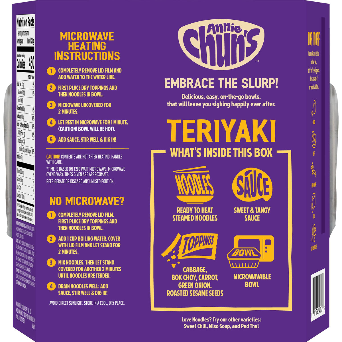 Annie Chun's Teriyaki Noodle Bowl, Case of 6, 8.16 oz