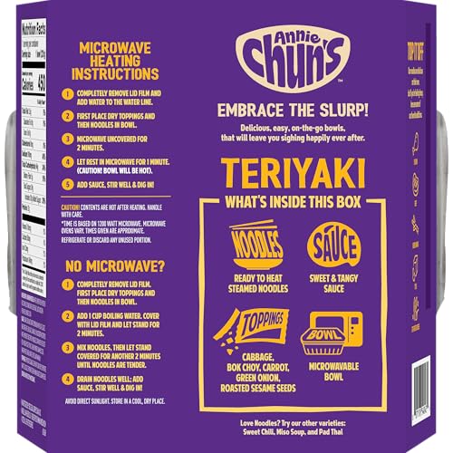 Annie Chun's Teriyaki Noodle Bowl, Case of 6, 8.16 oz