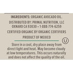 Primal Kitchen Organic Pure Avocado Oil, Case of 6, 16.9 fl oz Each