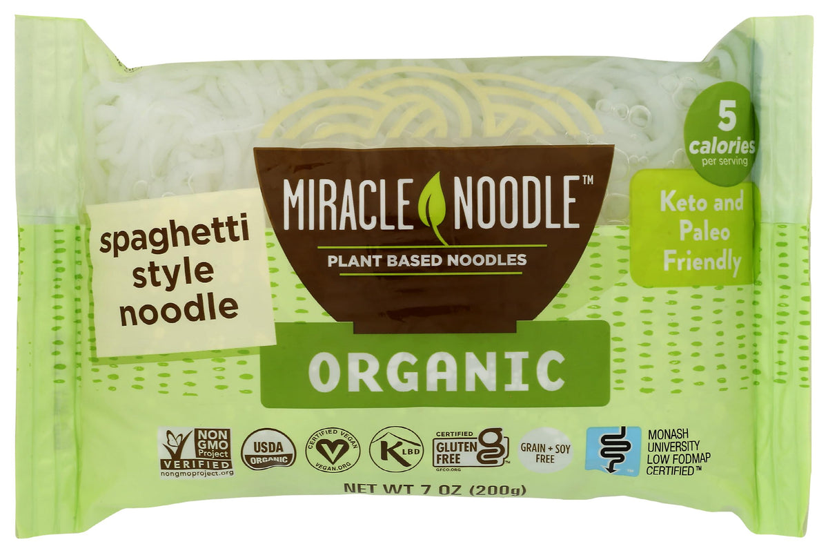 Miracle Noodle Organic Shirataki Spaghetti, Case of 6, 7 oz Each