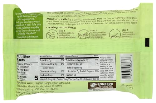 Miracle Noodle Organic Shirataki Spaghetti, Case of 6, 7 oz Each