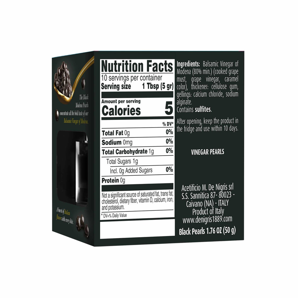 De Nigris Black Modena Pearls With Balsamic Vinegar, Case of 6, 1.76 oz