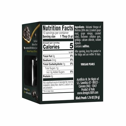 De Nigris Black Modena Pearls With Balsamic Vinegar, Case of 6, 1.76 oz