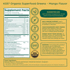 KOS Organic Superfood Greens Mango, 9.38 oz