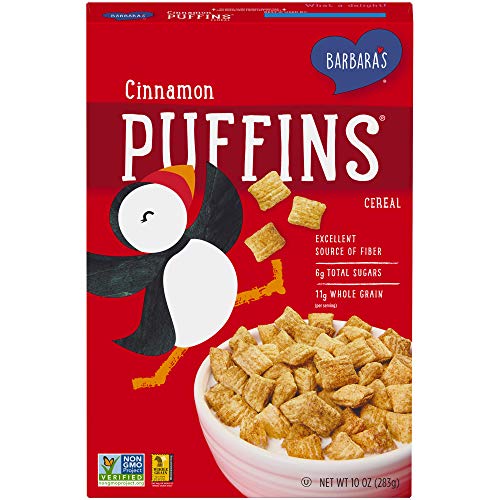 Barbara's Puffins Cinnamon Breakfast Cereal, Case of 10, 10 Ounce Boxes