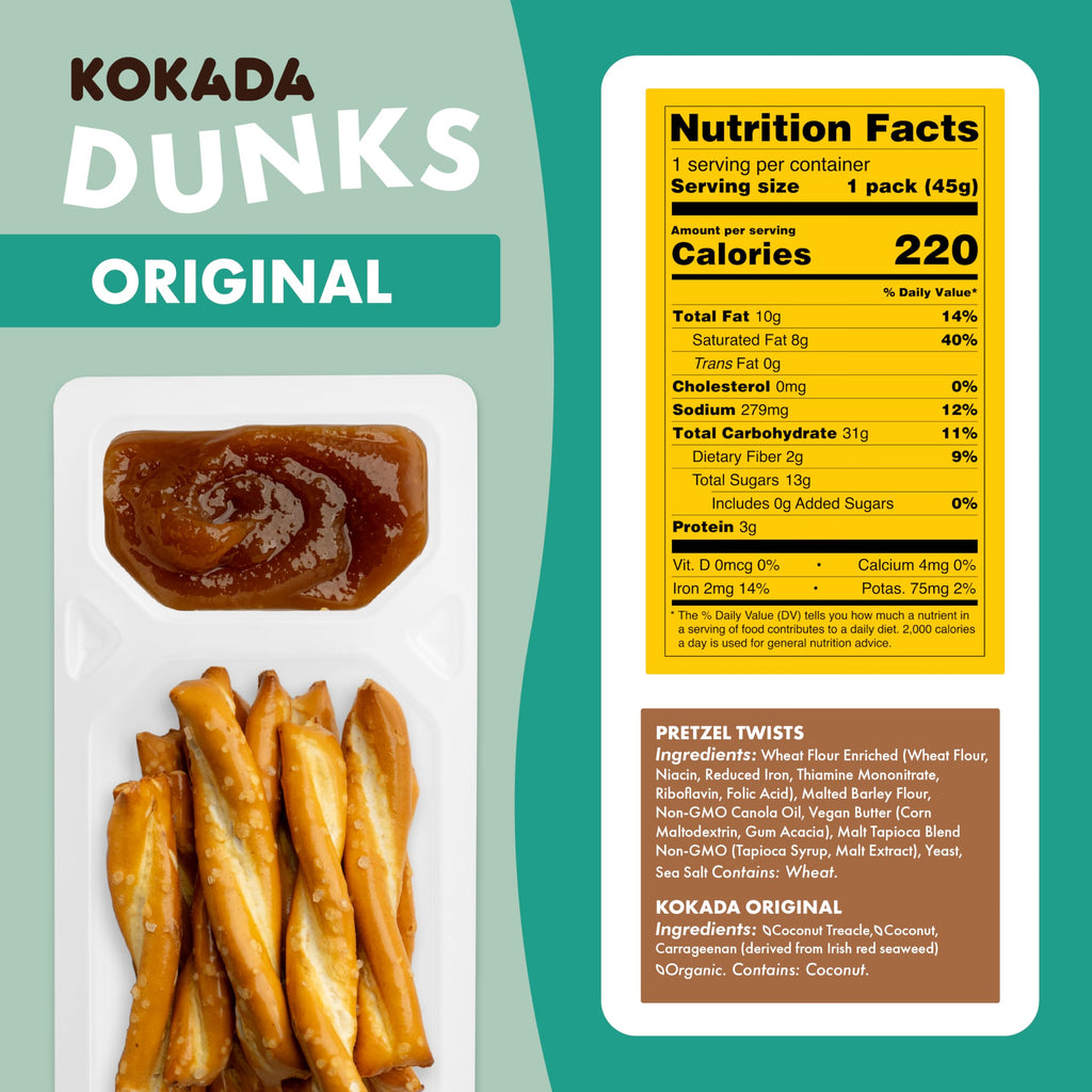 Kokada Original Pretzel Dunks, Case of 8, 9.6 oz Each