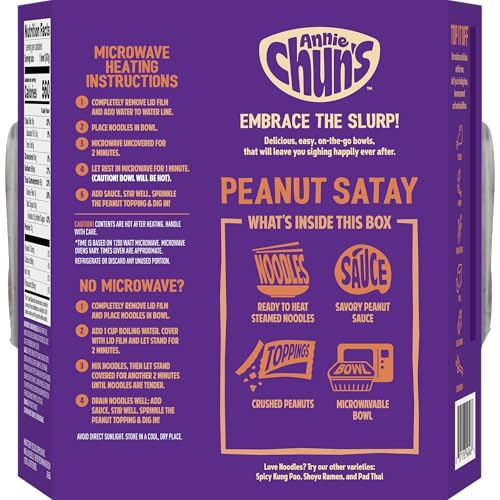 Annie Chun's Peanut Sesame Noodle Bowl, Case of 6, 8.71 oz Each