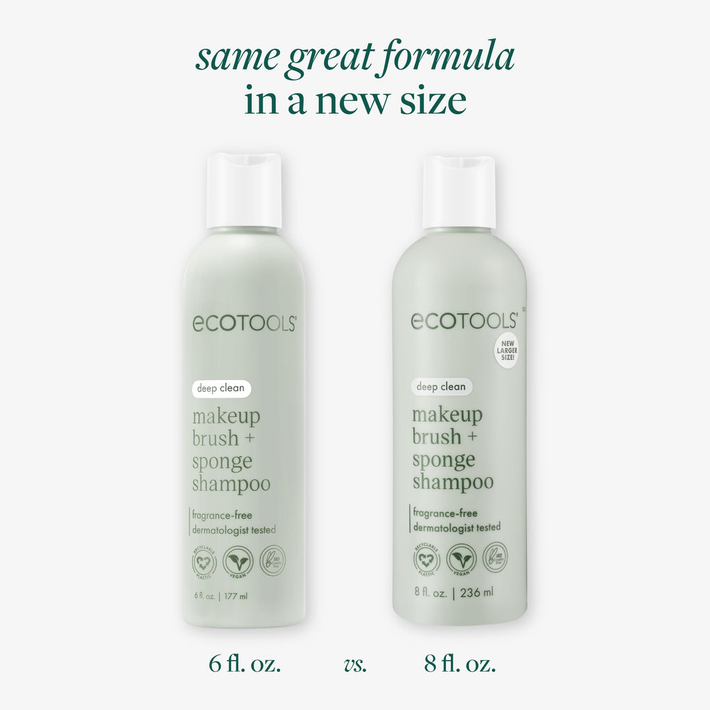 EcoTools Makeup Brush and Sponge Cleansing Shampoo, Case of 2, 6 Fl Oz