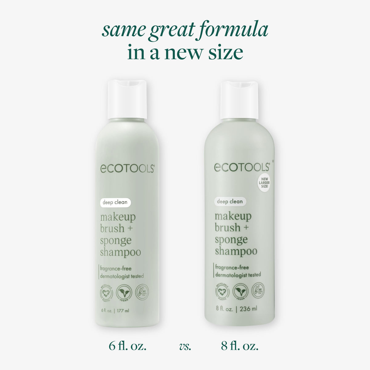 EcoTools Makeup Brush and Sponge Cleansing Shampoo, Case of 2, 6 Fl Oz