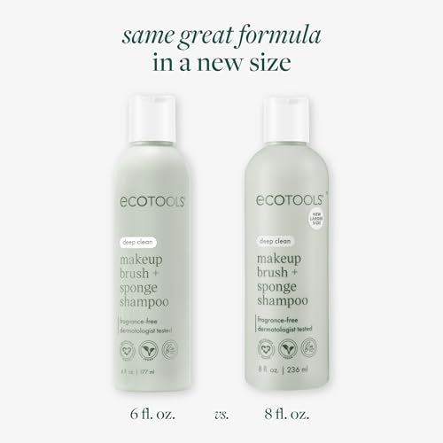 EcoTools Makeup Brush and Sponge Cleansing Shampoo, Case of 2, 6 Fl Oz