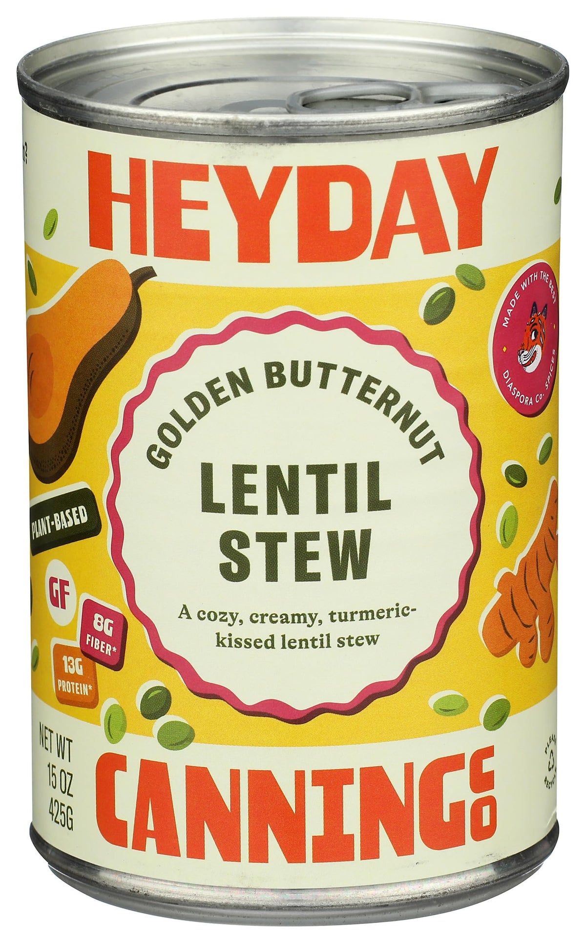 Heyday Canning Co. Golden Butternut Lentil Stew, Case of 12, 15 Ounce Cans