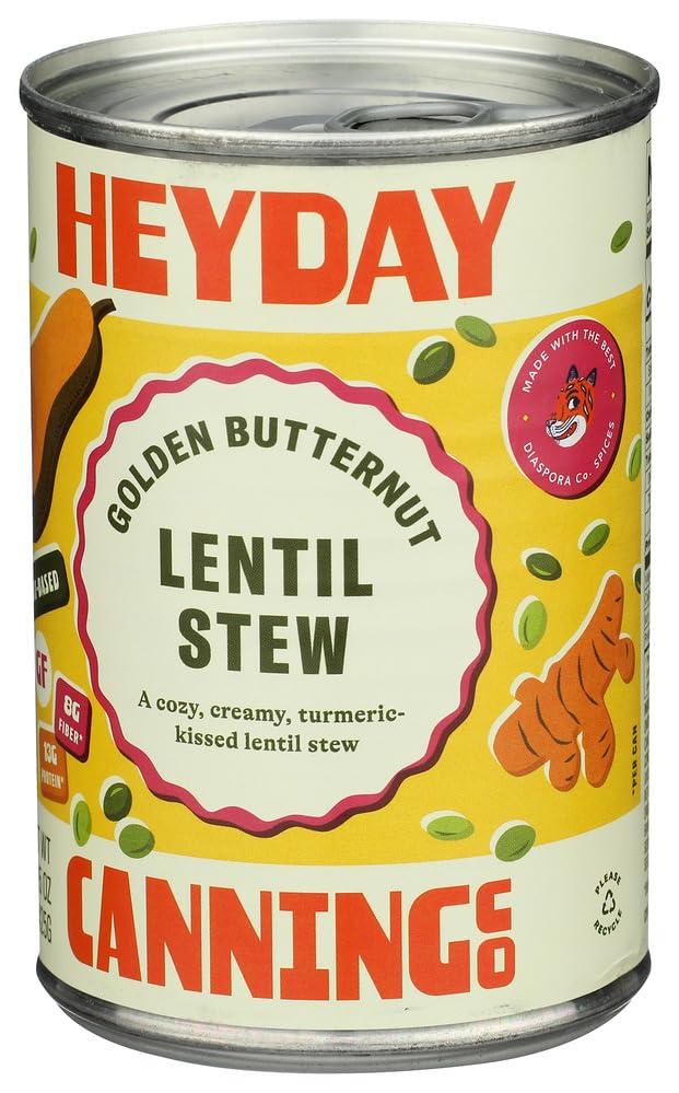 Heyday Canning Co. Golden Butternut Lentil Stew, Case of 12, 15 Ounce Cans