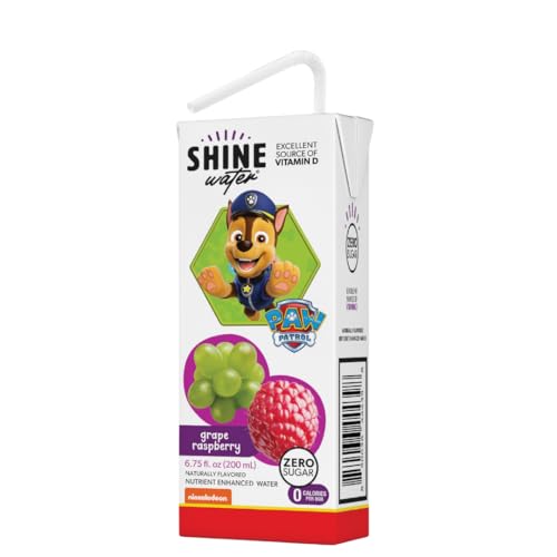 ShineWater Grape Raspberry Kids Drink Boxes, Case of 4, 8 Pack, 6.75 fl oz Each