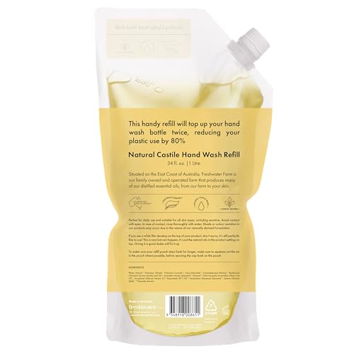 Freshwater Farm Australia Lemon Myrtle Honey Hand Soap Refill, Case of 4, 34 Fl Oz