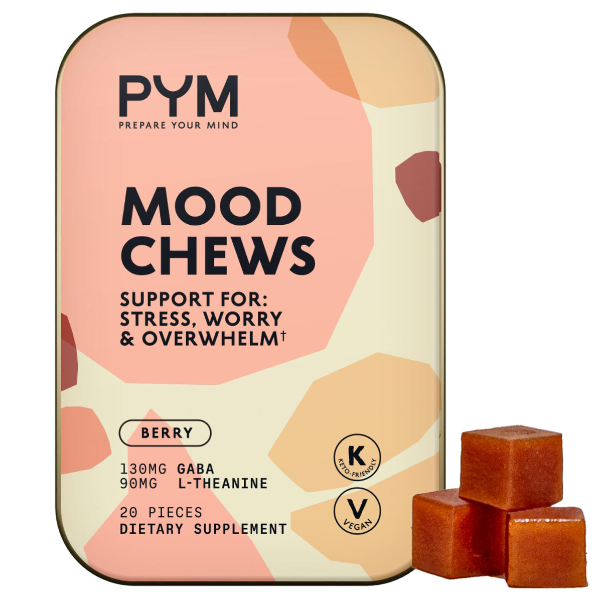 PYM Mood Chews Berry, Case of 8, 20 Count