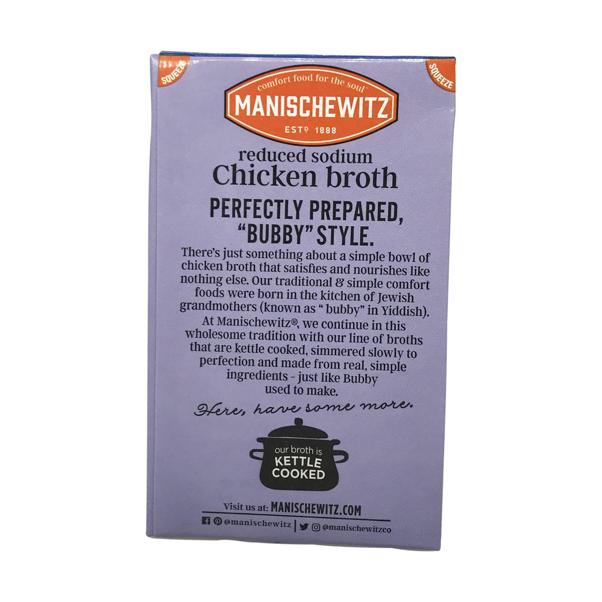 Manischewitz Low Sodium Chicken Broth for Passover, Case of 12, 17 Fl Oz