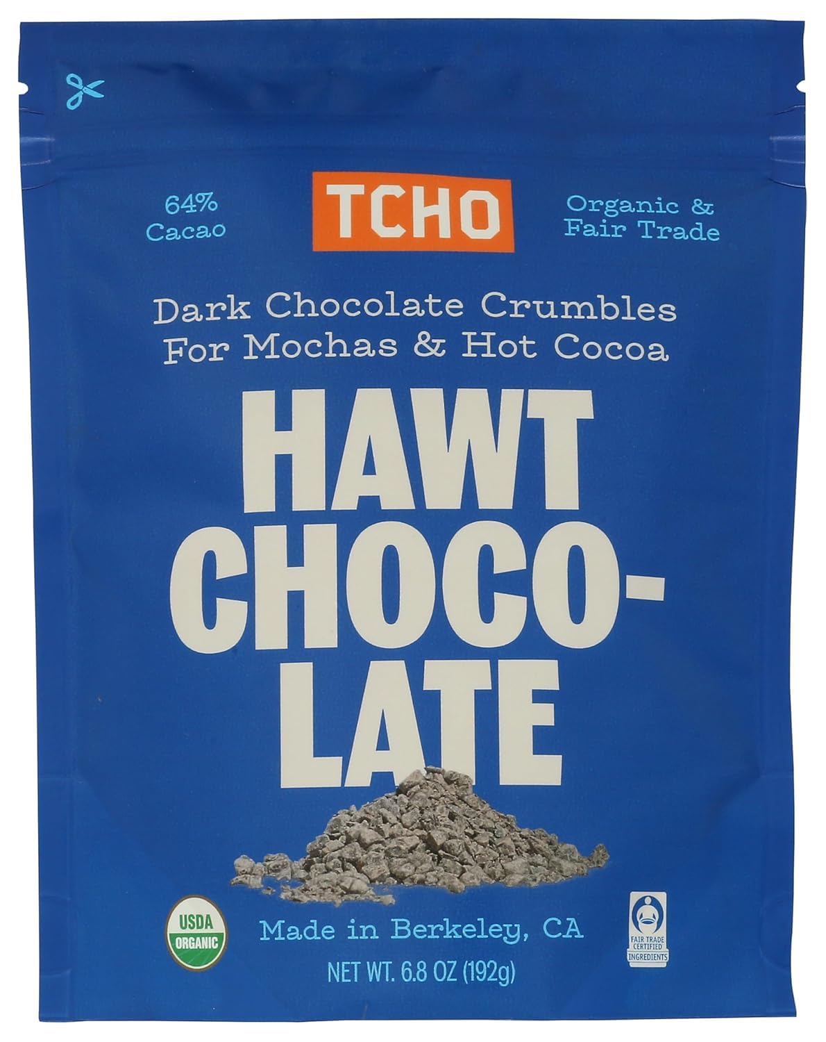TCHO Organic Hawt Drinking Chocolate, Case Of 6, 6.8 Oz
