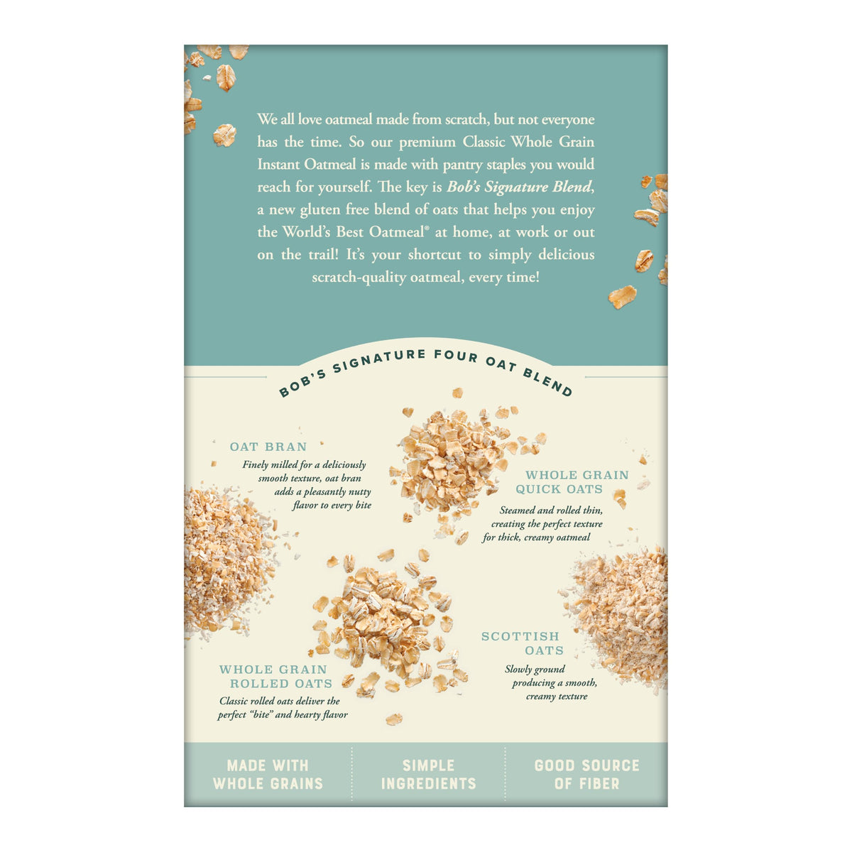 Bob's Red Mill Whole Grain Classic Instant Oatmeal, Case Of 4, 9.52 Oz