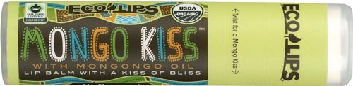 Mongo Kiss Organic Unflavored Lip Balm Display Counter, Case of 15, 0.25 Ounce