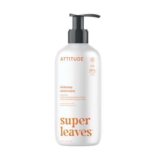ATTITUDE Super Leaves Orange Blossom Eucalyptus Hand Soap, Case of 6, 16 fl oz