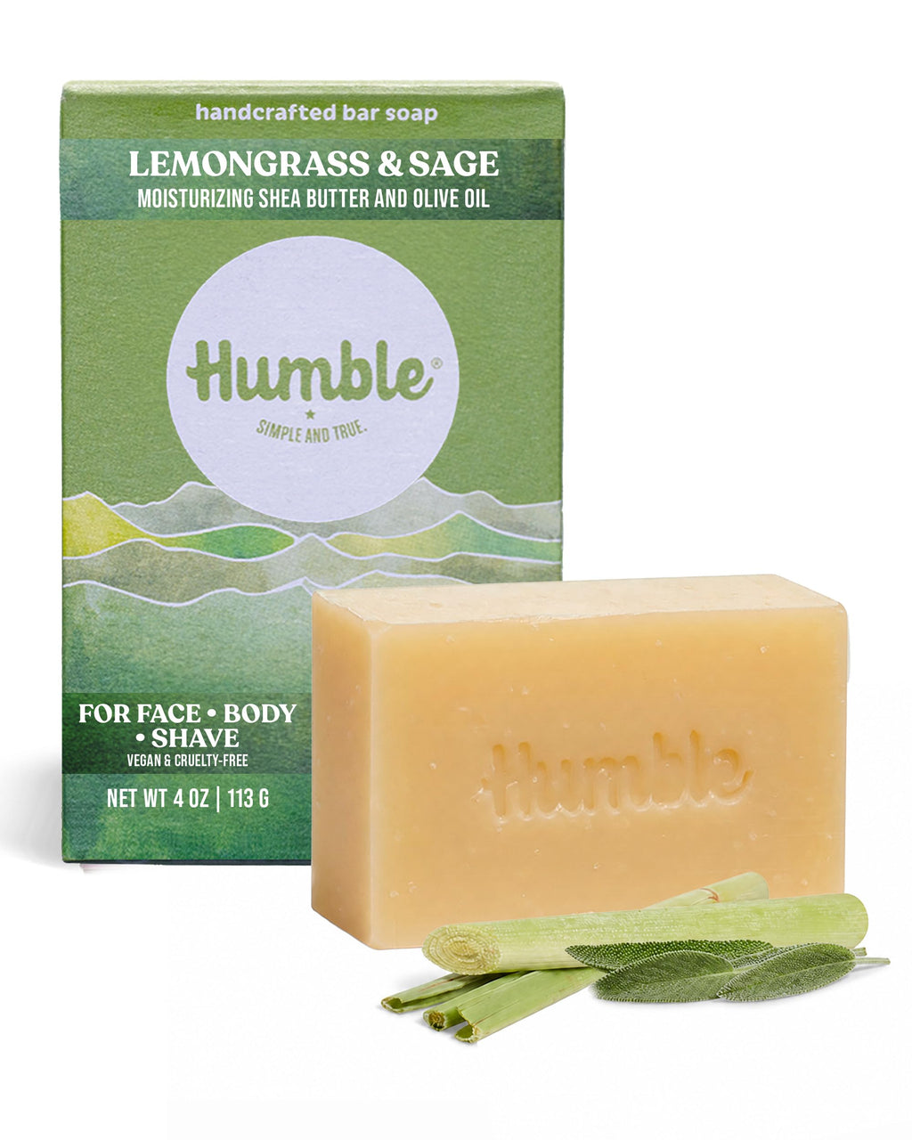 Humble Brands Lemongrass Sage Bar Soap, 4 oz