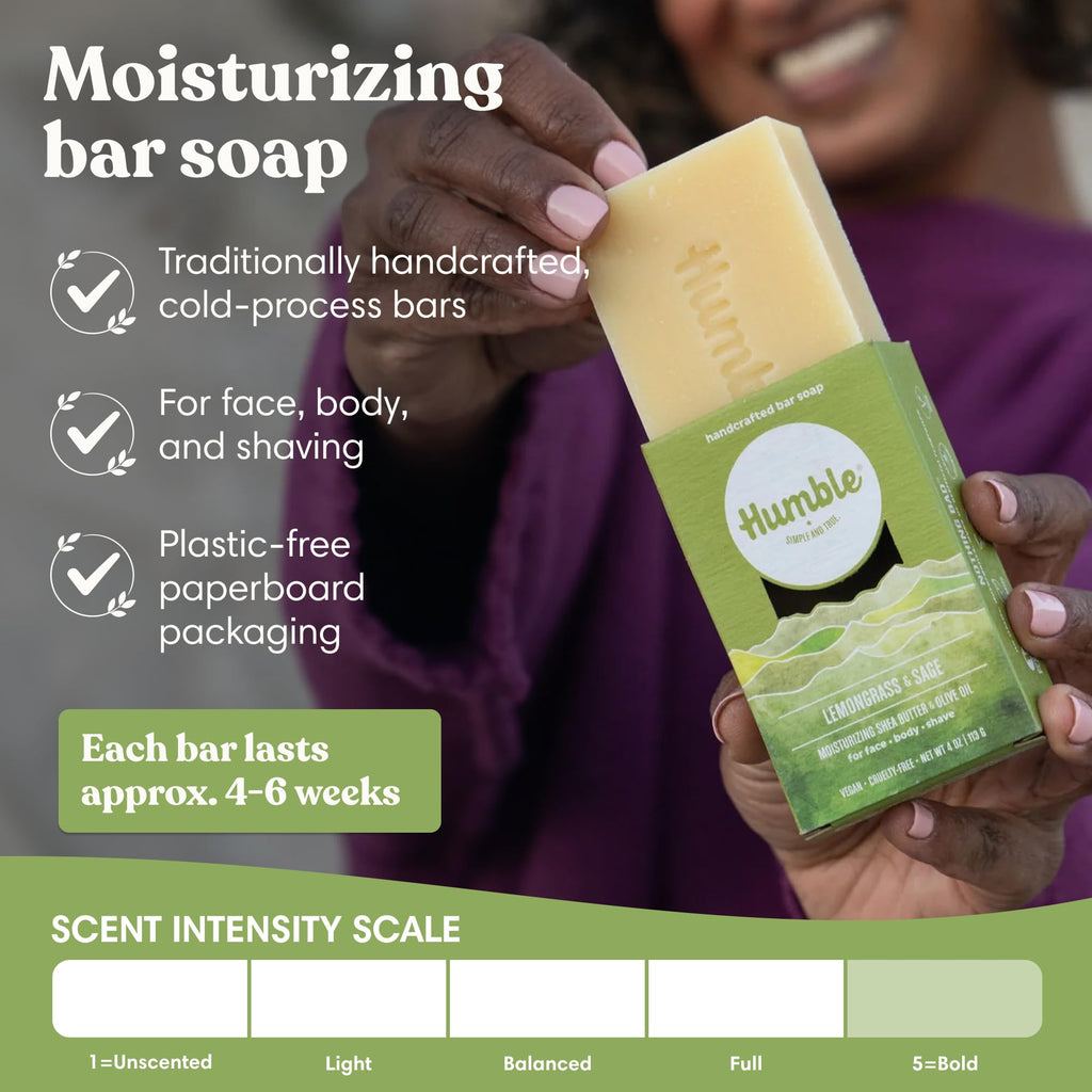 Humble Brands Lemongrass Sage Bar Soap, 4 oz