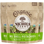 Nichols Farms Organic Roasted Salted No Shell Pistachios, Case of 12, 6 oz