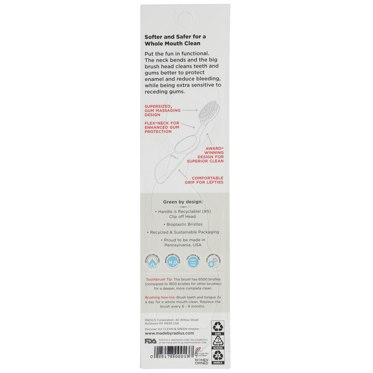 RADIUS Original Right Hand Soft Toothbrush, 1 Count