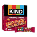 KIND Cranberry Almond Snack Bars, Case of 6 Boxes, 6 Bars per Box, 1.4 Ounce Bars