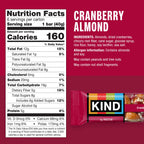 KIND Cranberry Almond Snack Bars, Case of 6 Boxes, 6 Bars per Box, 1.4 Ounce Bars