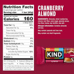 KIND Cranberry Almond Snack Bars, Case of 6 Boxes, 6 Bars per Box, 1.4 Ounce Bars