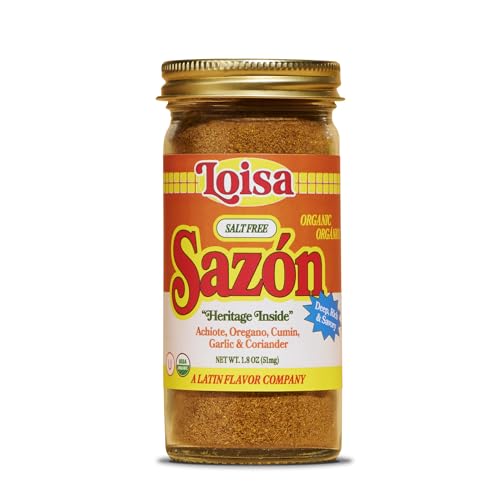Loisa Organic Salt-Free Sazon Seasoning, Case of 6, 1.8 Ounce Jars