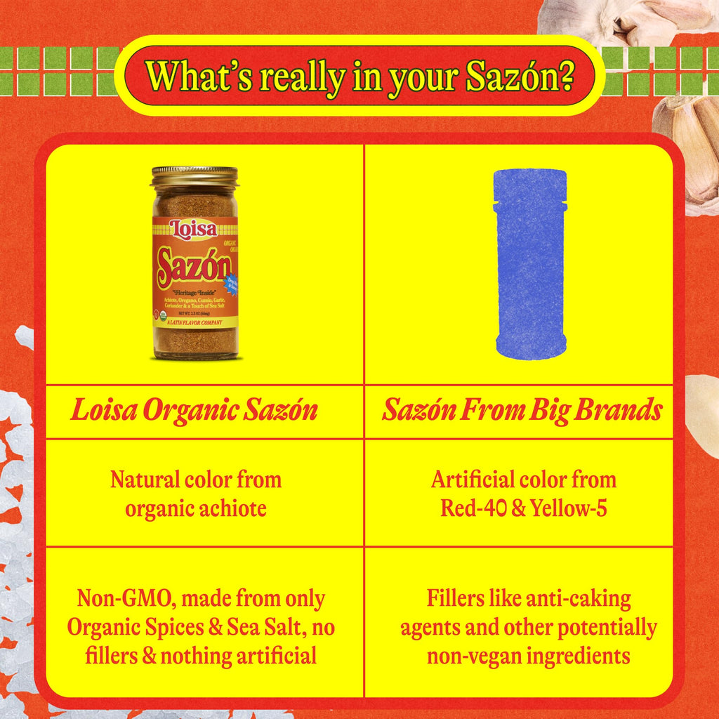 Loisa Organic Salt-Free Sazon Seasoning, Case of 6, 1.8 Ounce Jars