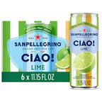 Sanpellegrino CIAO Lime Sparkling Water, Case Of 4, 6 Count, 11.15 Fl Oz