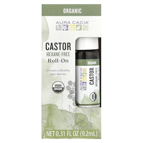 Aura Cacia Organic Castor Essential Oil, 0.31 Fl Oz